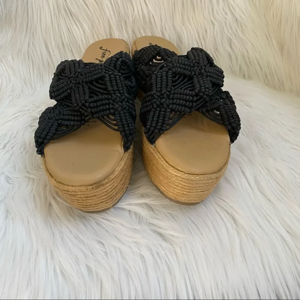 NEW Free People black highline platform sandals 11